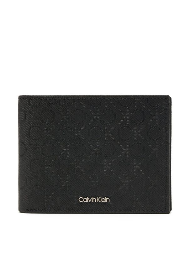 Calvin Klein Duży Portfel Męski Ck Must Mono Bifold 5cc W/Coi K50K512703 Czarny. Kolor: czarny. Materiał: skóra