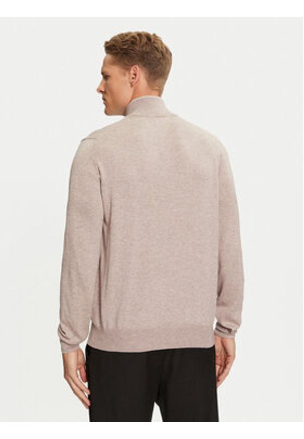 La Martina Sweter ZMS003 YW091 Brązowy Regular Fit. Kolor: brązowy. Materiał: bawełna