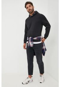 Calvin Klein Jeans bluza męska kolor czarny z kapturem gładka. Typ kołnierza: kaptur. Kolor: czarny. Wzór: gładki #5
