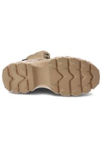 Big-Star - Beżowe Botki Big Star Modne Buty Damskie. Okazja: na spacer. Kolor: beżowy. Materiał: skóra ekologiczna, materiał. Szerokość cholewki: normalna. Sezon: wiosna, jesień. Obcas: na obcasie. Wysokość obcasa: niski #4