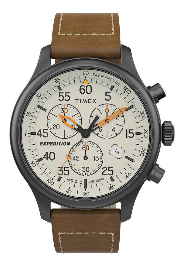 Timex - Zegarek TW2T73100. Kolor: brązowy. Materiał: skóra