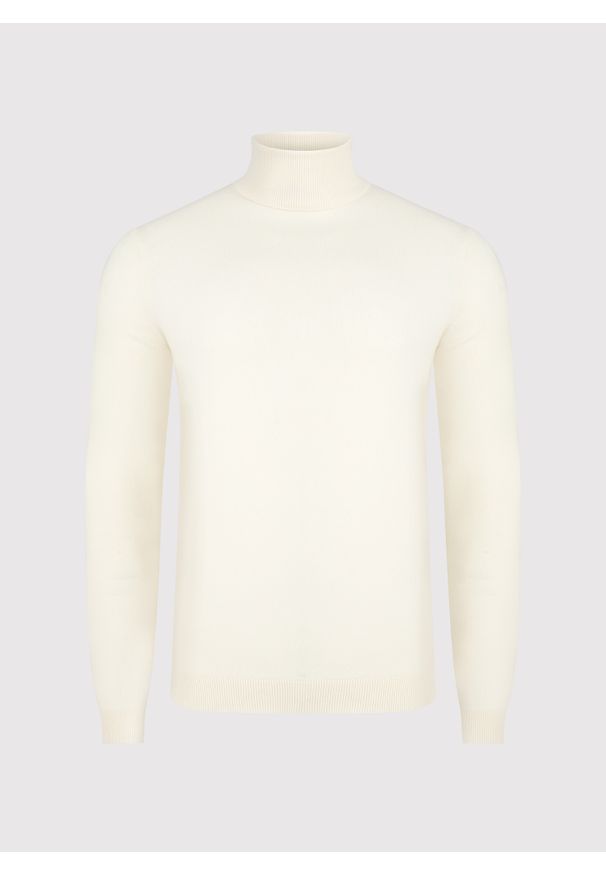 Pako Lorente - PAKO LORENTE – Biały gładki golf męski. Typ kołnierza: golf. Kolor: biały, beżowy. Materiał: elastan, poliamid, bawełna. Wzór: gładki. Sezon: zima, jesień