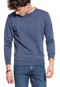 Lee - BLUZA MĘSKA LEE CREW SWEATSHIRT NAVY L82ATS35. Materiał: bawełna. Wzór: melanż #9