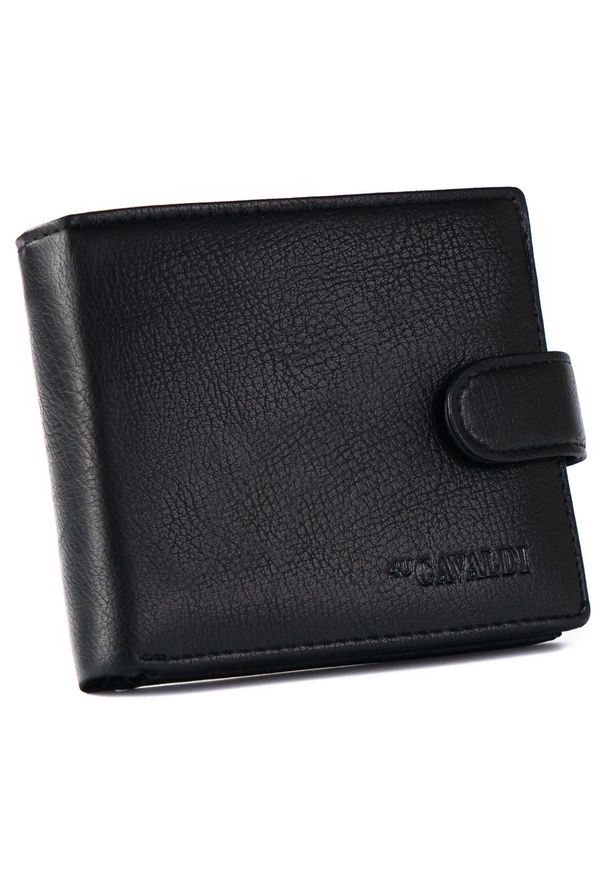 4U CAVALDI - Portfel męski Cavaldi [DH] M621L-PU-6816 BLACK czarny. Kolor: czarny. Materiał: skóra ekologiczna