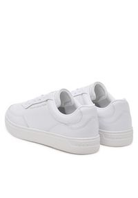 TOMMY HILFIGER - Tommy Hilfiger Sneakersy Casual Cupsole FW0FW08689 Biały. Okazja: na co dzień. Kolor: biały. Materiał: skóra #4