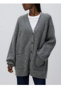 Reserved - Kardigan z wełną - szary. Kolor: szary. Materiał: wełna #1