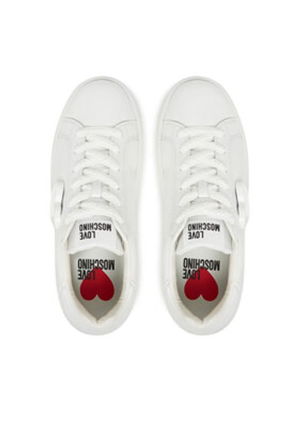 Love Moschino - LOVE MOSCHINO Sneakersy JA15545G0MIA410A Biały. Kolor: biały. Materiał: skóra