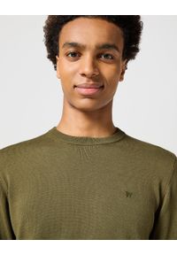 Wrangler - WRANGLER MĘSKI SWETER KNIT SWEATER IVY GREEN 112357202 W8F2016396. Okazja: na co dzień. Typ kołnierza: bez kaptura. Materiał: wełna, bawełna, materiał, nylon, poliamid. Długość rękawa: długi rękaw. Długość: długie. Styl: casual, elegancki #3