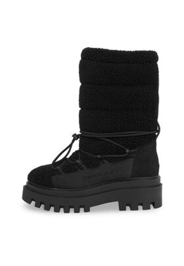 Calvin Klein Jeans Śniegowce Flatform Snow Boot Sherpa Wn YW0YW01195 Czarny. Kolor: czarny. Materiał: materiał