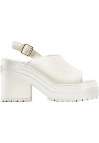 Sandały damskie Converse Chuck 70 De Luxe Heel Mule. Kolor: beżowy. Materiał: zamsz, materiał. Styl: sportowy #1