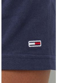 Tommy Jeans t-shirt bawełniany kolor granatowy z aplikacją. Kolor: niebieski. Materiał: bawełna. Długość rękawa: krótki rękaw. Długość: krótkie. Wzór: aplikacja. Styl: klasyczny #6