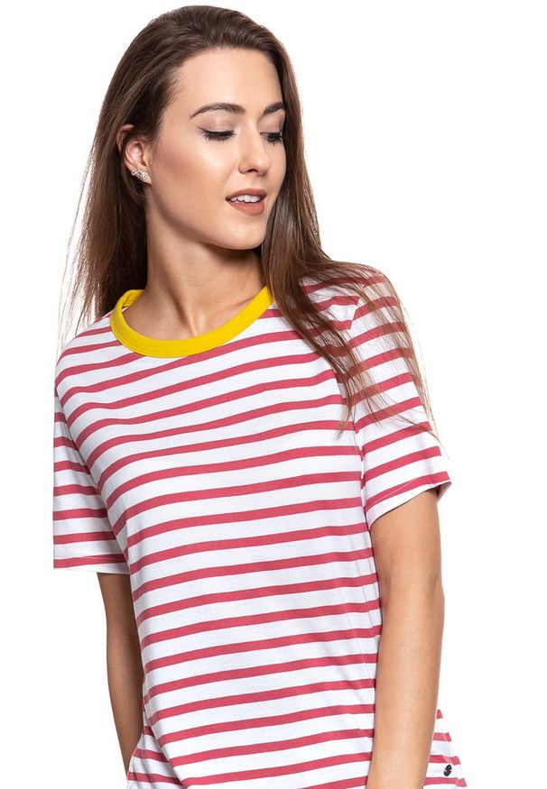 Mustang - MUSTANG T SHIRT DAMSKI Alina Stripe Tee 1009421 11721. Wzór: paski