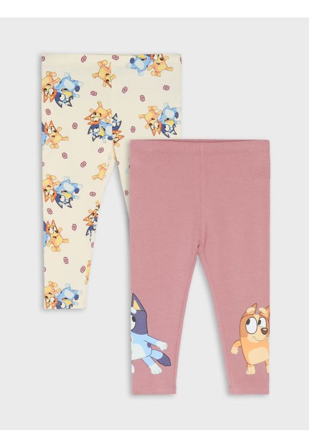 Sinsay - Legginsy 2 pack Bluey - kremowy. Kolor: kremowy