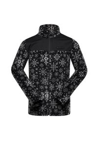 ALPINE PRO - Bluza męska polarowa ciepła Alpine Pro Eflin. Kolor: czarny. Materiał: polar. Sport: wspinaczka, turystyka piesza