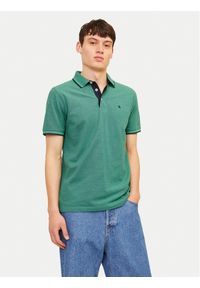 Jack & Jones Polo Paulos 12136668 Zielony Slim Fit. Typ kołnierza: polo. Kolor: zielony. Materiał: bawełna #1