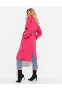Ermanno Firenze - ERMANNO FIRENZE - Różowy płaszcz z wełny. Kolor: wielokolorowy, fioletowy, różowy. Materiał: wełna #4