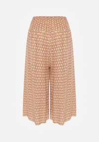 Renee - Żółto-Pomarańczowe Szerokie Spodnie z Wiskozy z Marszczoną Gumką w Talii Mellody. Kolor: żółty. Materiał: wiskoza. Styl: boho #2