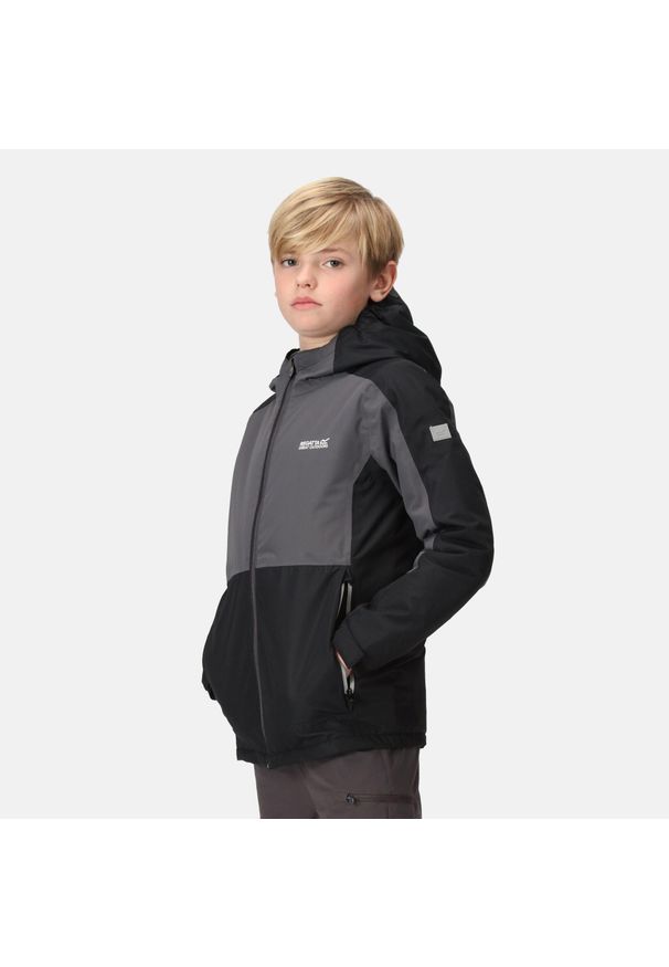 Beamz III Regatta dziecięca turystyczna kurtka zimowa LED. Kolor: czarny. Materiał: poliester. Sezon: zima