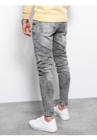 Ombre Clothing - Spodnie męskie jeansowe SLIM FIT P1064 - szare - XXL. Okazja: na co dzień. Kolor: szary. Materiał: jeans. Styl: casual #3