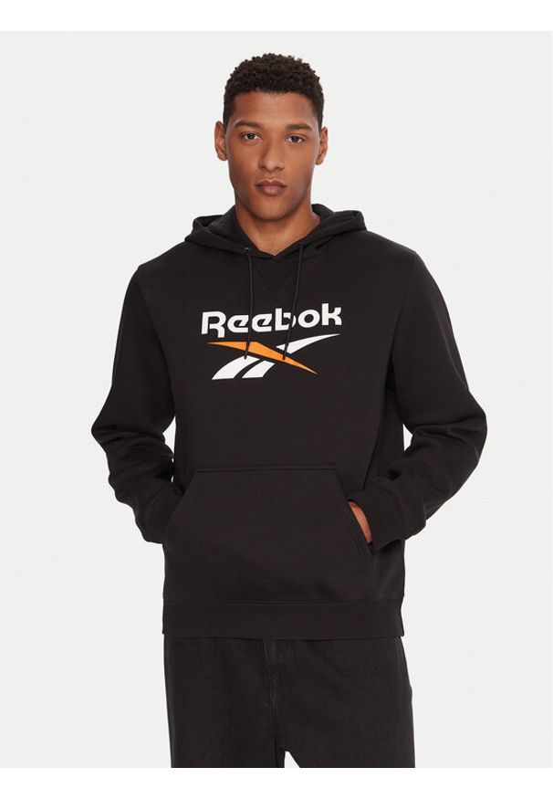 Reebok Bluza RK25151CCM Czarny Regular Fit. Kolor: czarny. Materiał: syntetyk