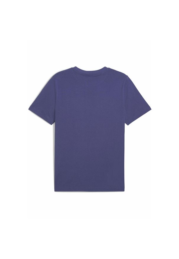 Puma - Męska koszulka Essentials Elevated PUMA Blue Crystal. Kolor: niebieski. Wzór: aplikacja, haft