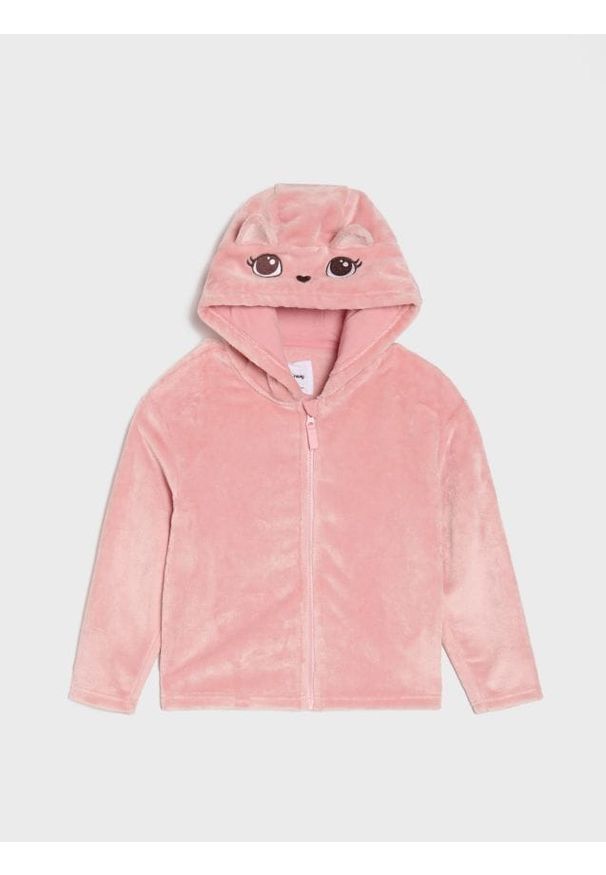 Sinsay - Puszysta bluza z elementami 3D - różowy. Kolekcja: plus size. Kolor: różowy