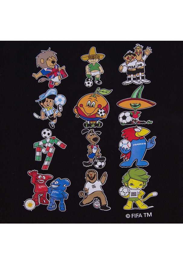 COPA FOOTBALL - Koszulka retro dziecięca - Collage Maska Mistrzostw Świata - Czarna. Kolor: czarny. Sport: piłka nożna