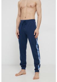 DKNY - Dkny Spodnie piżamowe bawełniane z nadrukiem. Kolor: niebieski. Materiał: bawełna. Wzór: nadruk