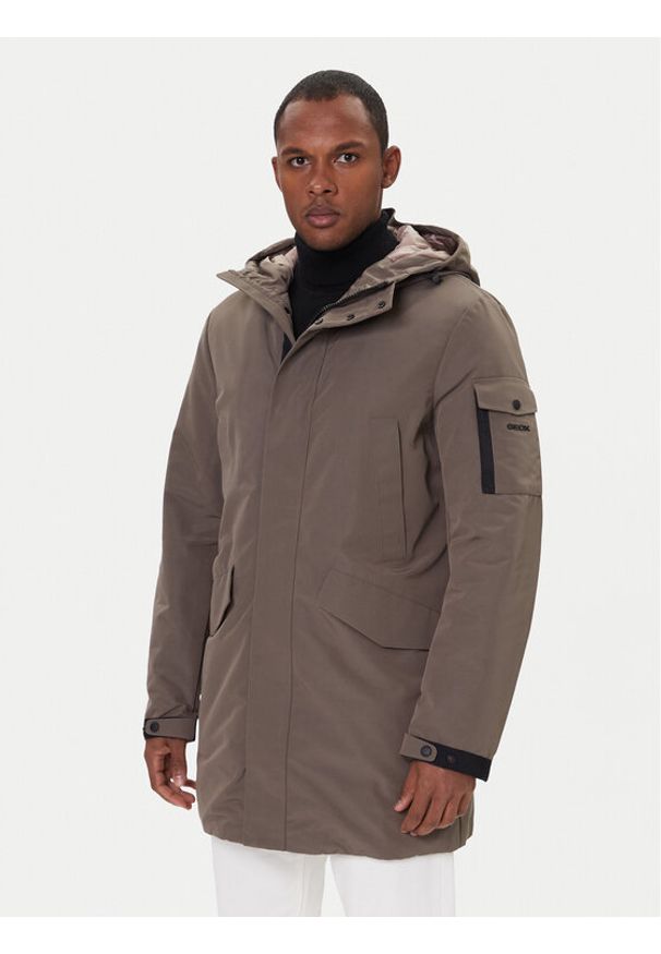 Geox Parka Velletri M5628F T3285 F1432 Brązowy Regular Fit. Kolor: brązowy. Materiał: syntetyk