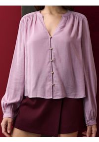 Sinsay - Bluzka z ozdobnymi guzikami - różowy. Kolor: różowy #1