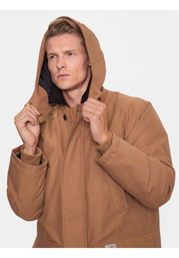 Carhartt WIP Parka Rigby I030831 Beżowy Regular Fit. Kolor: beżowy. Materiał: bawełna