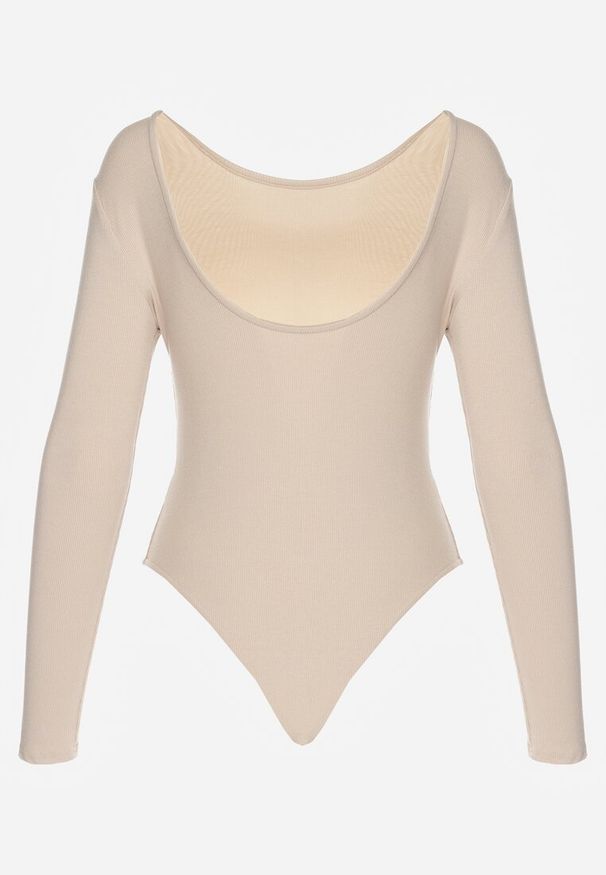 Renee - Jasnobeżowe Basicowe Body Sadovelle. Okazja: do pracy, na co dzień, na spotkanie biznesowe. Kolor: beżowy. Materiał: jeans. Długość rękawa: długi rękaw. Długość: długie. Styl: elegancki, biznesowy, sportowy, casual