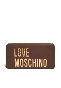 Love Moschino - LOVE MOSCHINO Duży Portfel Damski JC5692PP0NKD031A Brązowy. Kolor: brązowy. Materiał: skóra