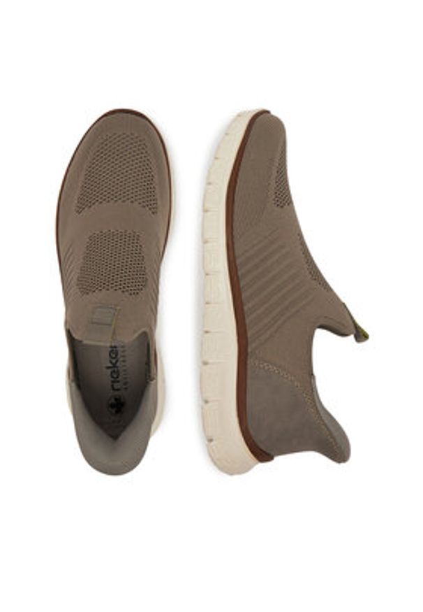 Rieker Półbuty B6659-64 Beżowy. Kolor: beżowy. Materiał: materiał