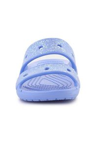 Klapki dla dzieci Crocs Classic Glitter Sandal Kids. Kolor: niebieski. Materiał: syntetyk, materiał