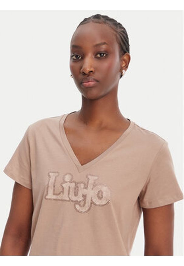 Liu Jo Sport T-Shirt TA6057 JS923 Beżowy Regular Fit. Kolor: beżowy. Materiał: bawełna. Styl: sportowy