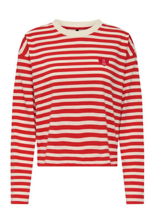 only - ONLY Bluzka Livina 15359682 Czerwony Regular Fit. Kolor: czerwony. Materiał: bawełna