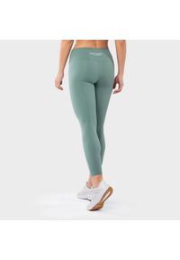 SIROKO - Legginsy sportowe fitness ze średnim stanem damskie Complex. Kolor: zielony. Materiał: nylon. Sport: fitness