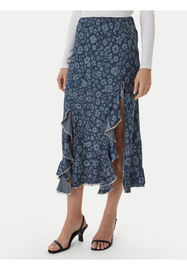 Desigual Spódnica jeansowa Anem 26SWFW04 Niebieski Regular Fit. Kolor: niebieski. Materiał: lyocell