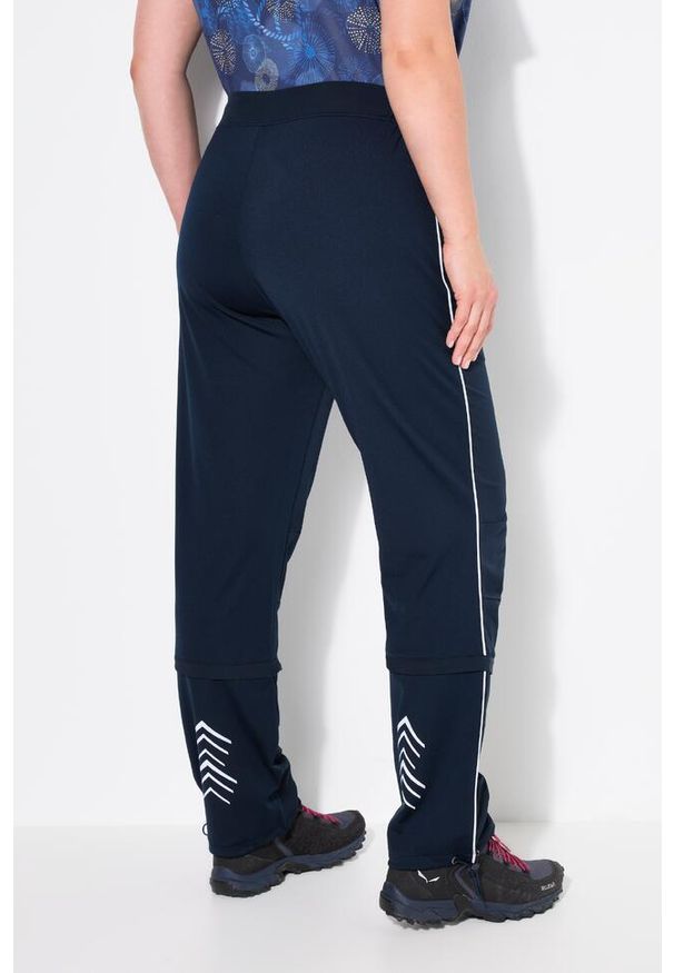 ULLA POPKEN - Damskie Spodnie funkcyjne hydrofobowy powerstretch gumka w pasie. Kolekcja: plus size. Kolor: niebieski. Materiał: elastan, poliester, materiał. Długość: długie
