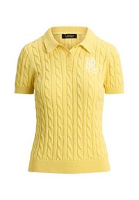 Lauren Ralph Lauren - LAUREN RALPH LAUREN Sweter 200932224017 Żółty jasny Slim Fit. Kolor: żółty. Materiał: bawełna #5