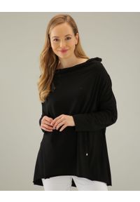 Unisono - GŁADKA BLUZKA Z BAWEŁNY 30-21199J NERO. Materiał: bawełna. Wzór: gładki #1