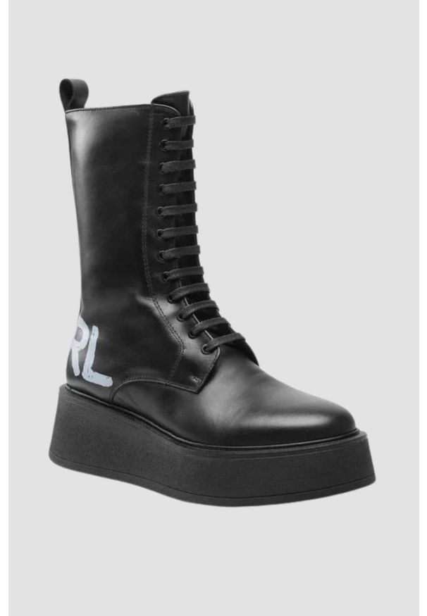 Karl Lagerfeld - KARL LAGERFELD Czarne skórzane botki ZEPHYR, Rozmiar 36. Kolor: czarny. Materiał: skóra