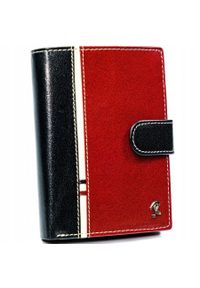 ROVICKY - Portfel męski Rovicky 331L-RBA-D BLACK-RED czarno-czerwony. Kolor: czerwony, czarny, wielokolorowy. Materiał: skóra
