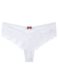 Intica - Figi koronkowe z kokardką na specjalne okazje Wita. Kolor: biały. Materiał: koronka. Wzór: ażurowy, koronka