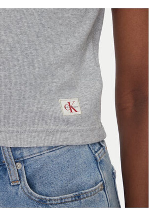 Calvin Klein Jeans T-Shirt LV047C910G Szary Regular Fit. Kolor: szary. Materiał: bawełna