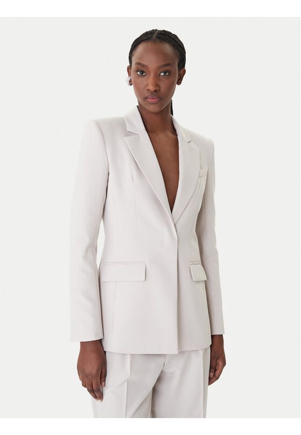 Patrizia Pepe Marynarka 8S0582/A498-S748 Szary Regular Fit. Kolor: szary. Materiał: syntetyk