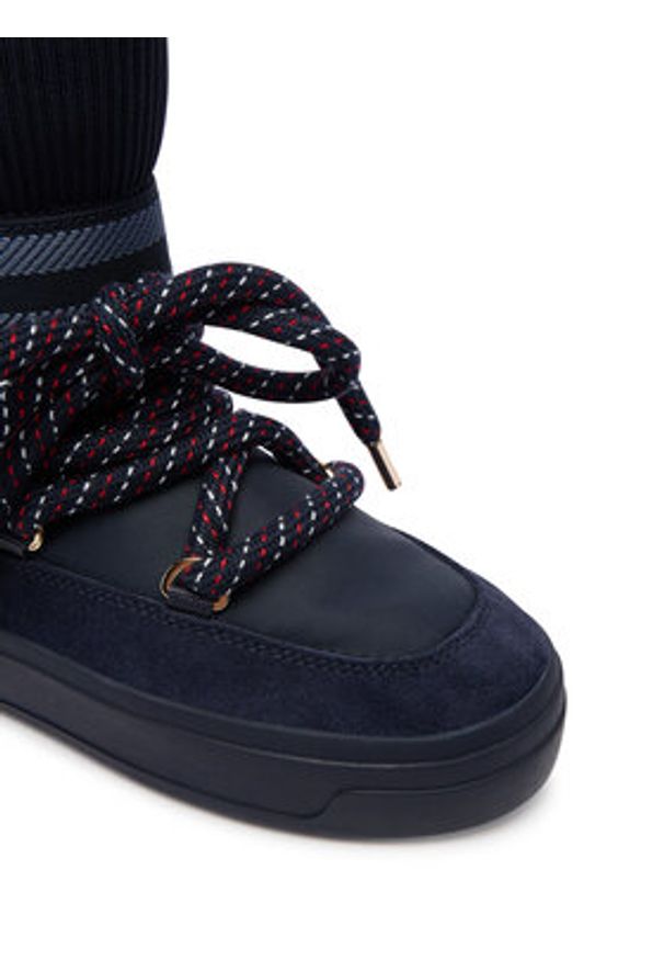 TOMMY HILFIGER - Tommy Hilfiger Śniegowce Tommytech Rwb Snowboot Warm FW0FW09163 Granatowy. Kolor: niebieski. Materiał: materiał