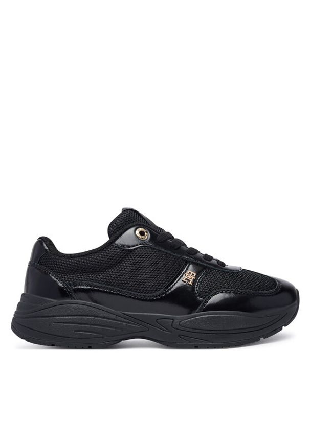 TOMMY HILFIGER - Tommy Hilfiger Sneakersy Modern Runner Shiny Leather FW0FW09413 Czarny. Kolor: czarny. Materiał: skóra