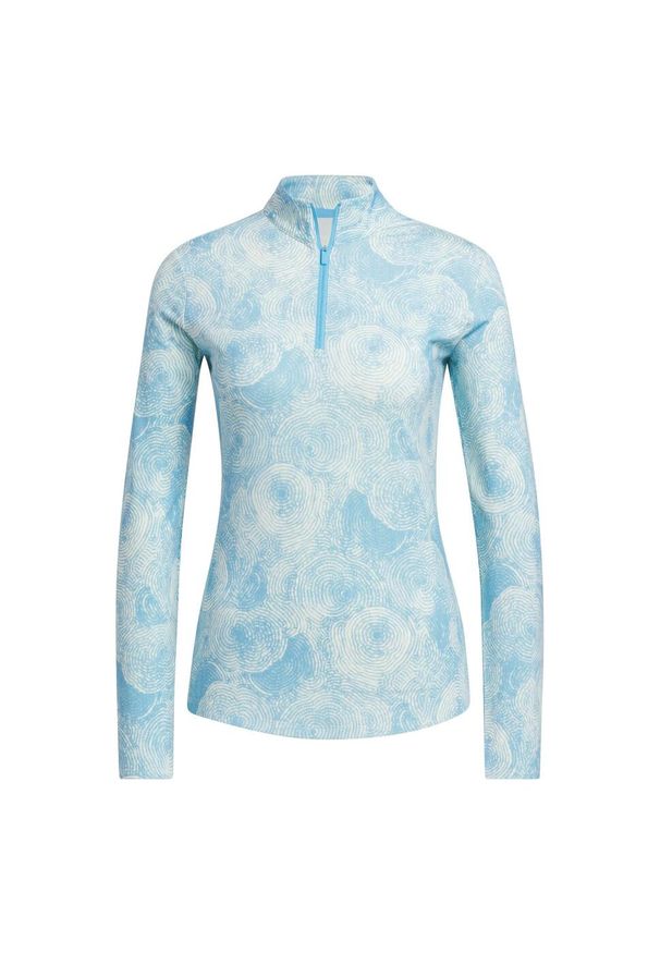 Adidas - Półgolf Women's Ultimate365 Printed Quarter-Zip. Typ kołnierza: golf. Kolor: niebieski. Materiał: materiał